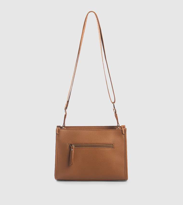 Logo Detail Zippered Crossbody Bag