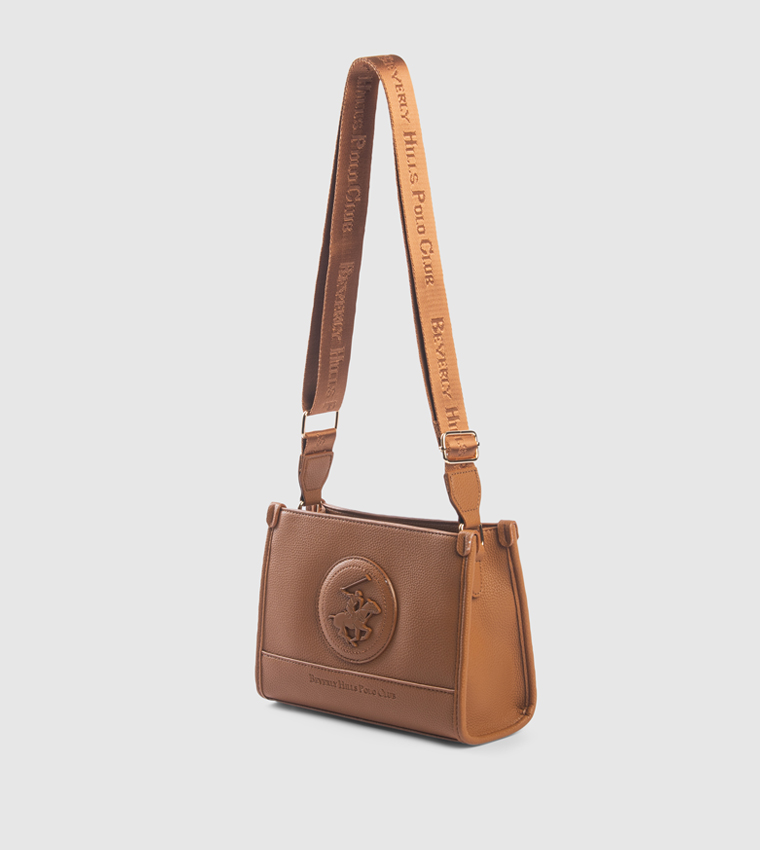 Logo Detail Zippered Crossbody Bag