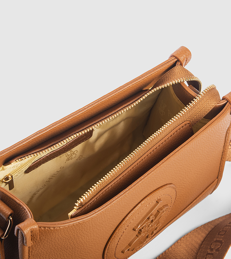 Logo Detail Zippered Crossbody Bag