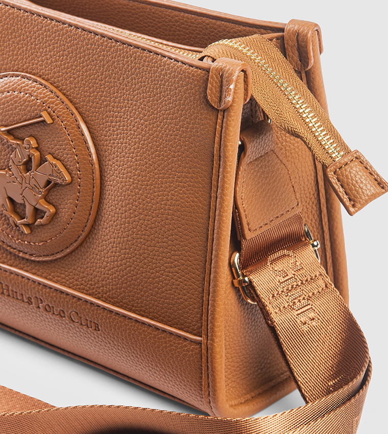 Logo Detail Zippered Crossbody Bag