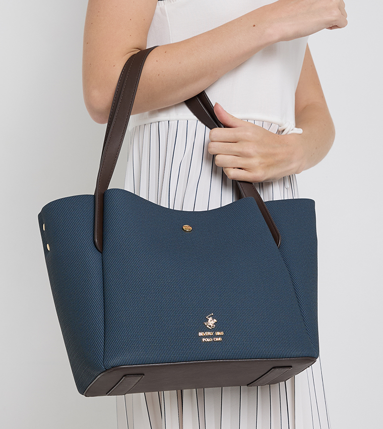 Textured Zippered Tote Bag