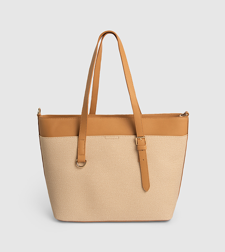 Color Block Tote Bag