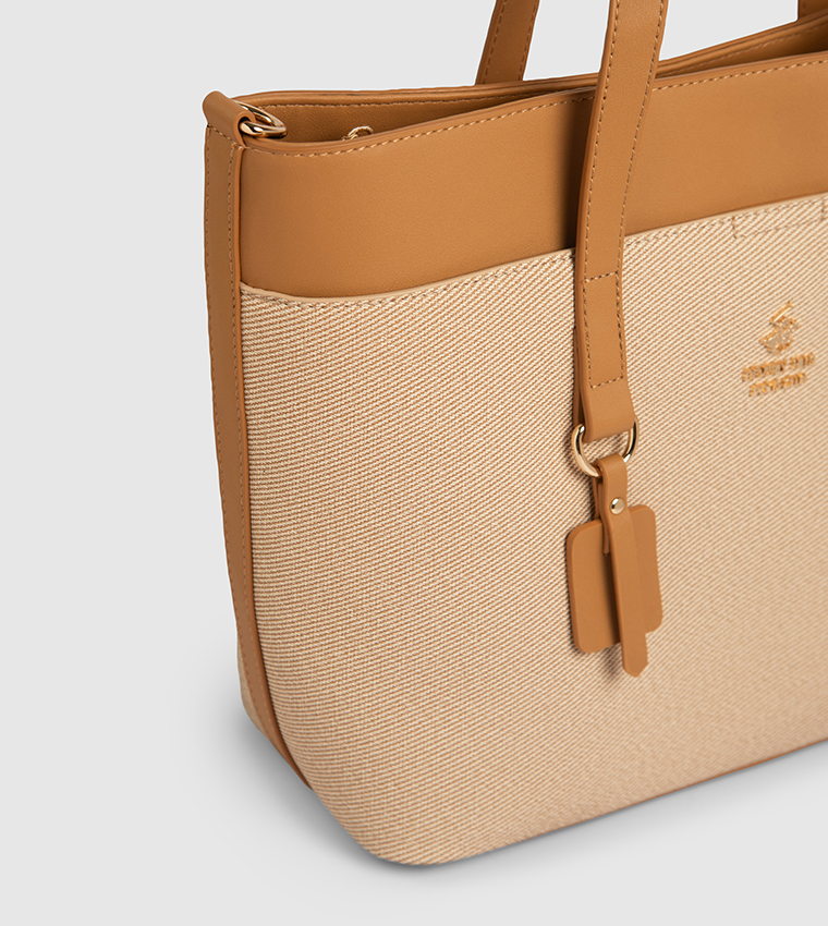 Color Block Tote Bag
