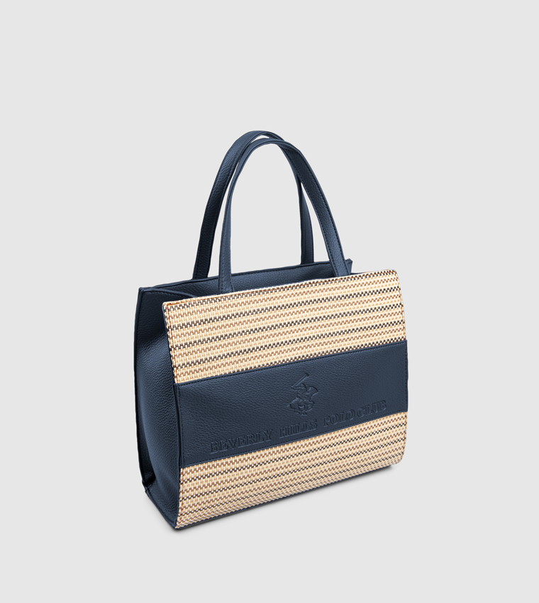 Striped Zip Tote Bag