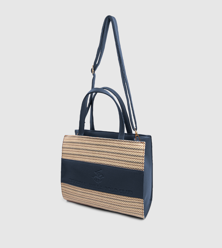 Striped Zip Tote Bag