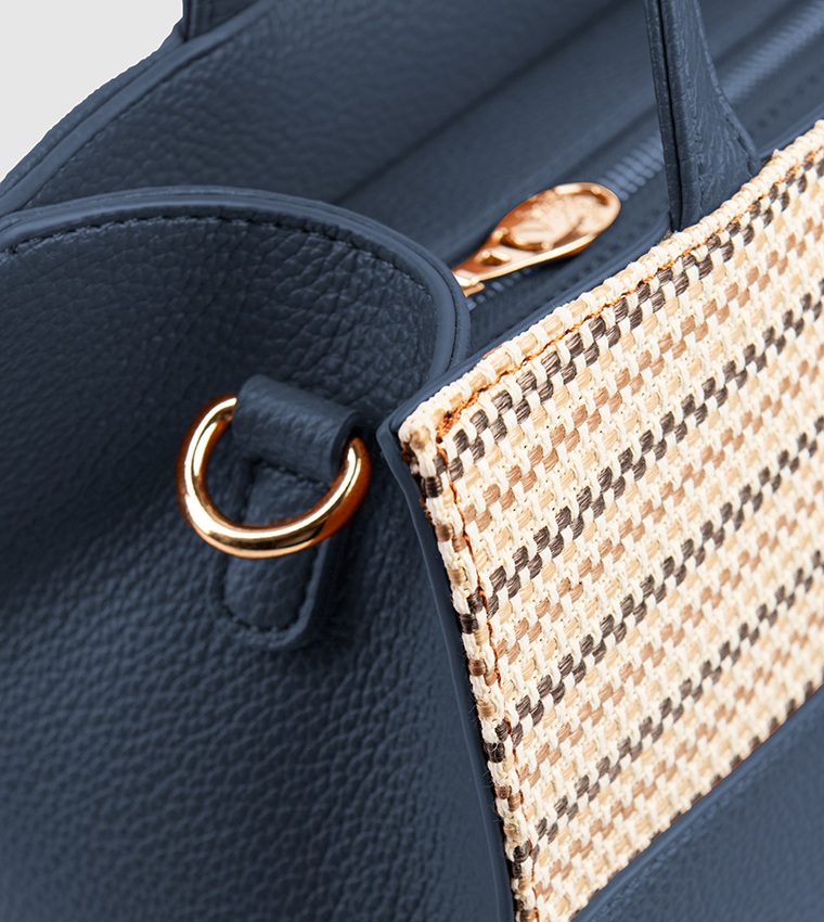 Striped Zip Tote Bag