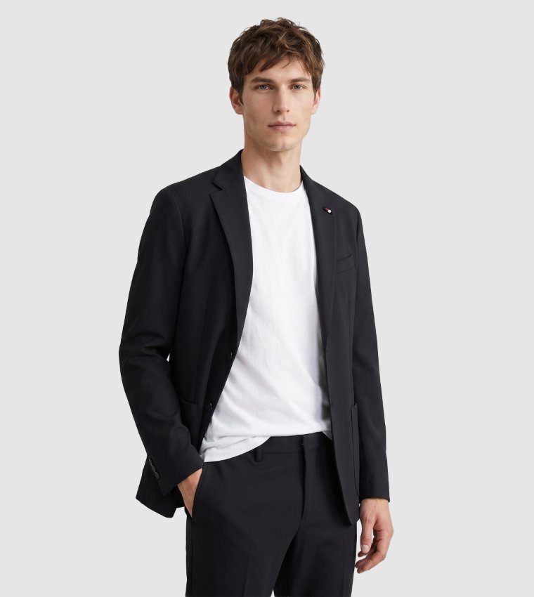 Solid Single Breasted Blazer