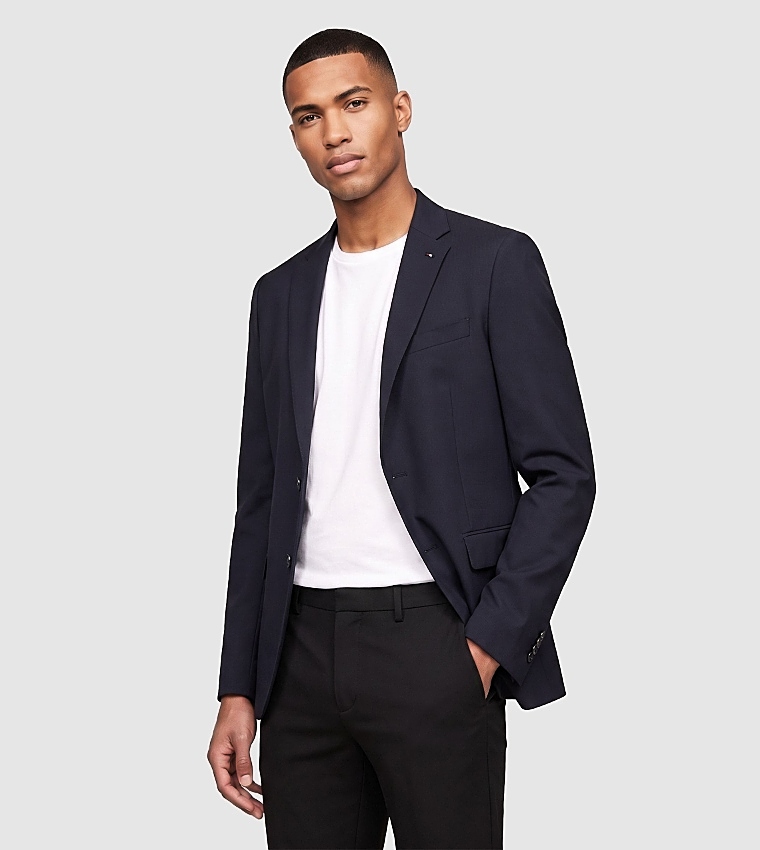 Solid Single Breasted Blazer