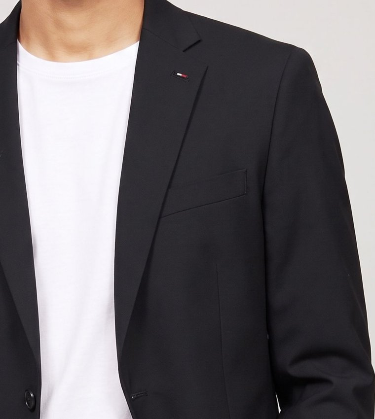 Solid Single Breasted Blazer