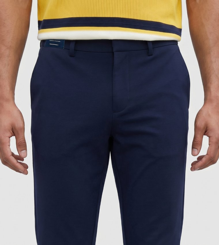 Solid Slim Fit Casual Pants