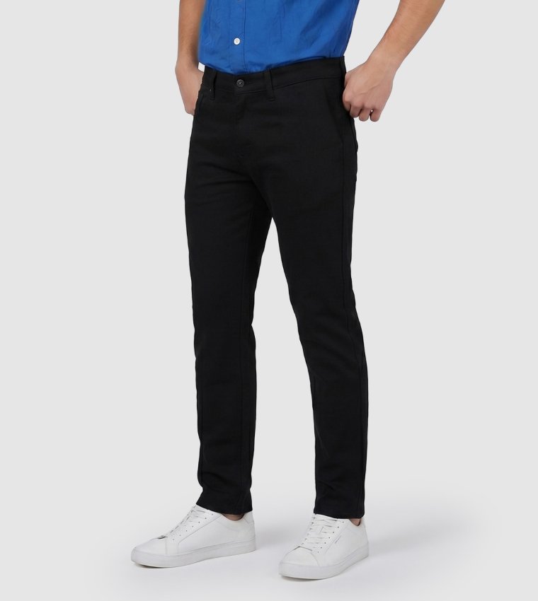 Solid Slim Fit Formal Pants