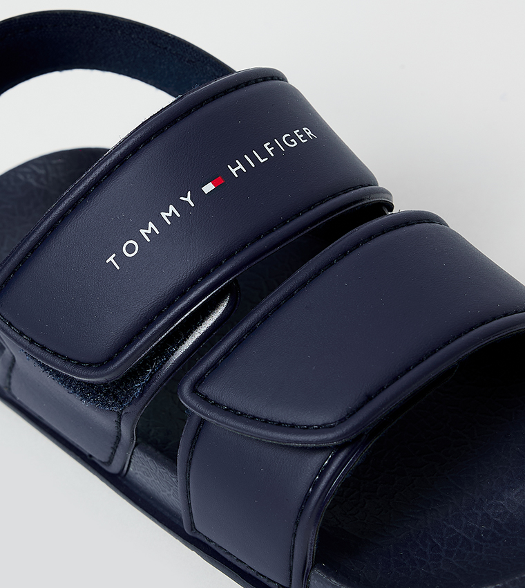 Logo Printed Velcro Closure Sandals