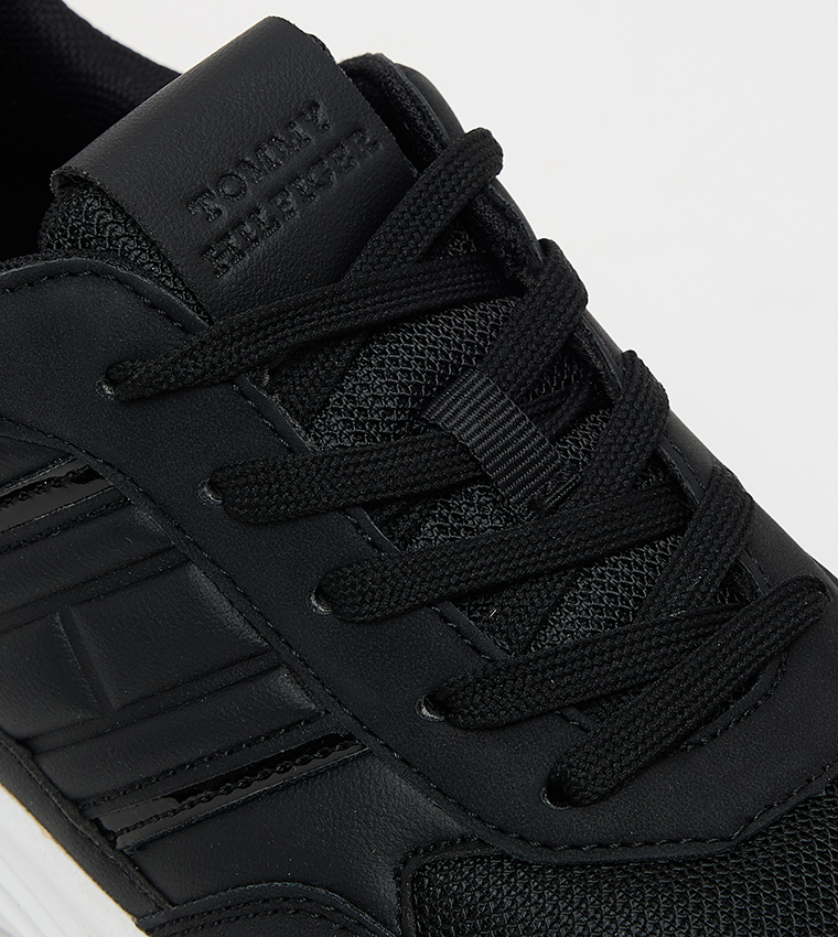 Textured Lace Up Low Top Sneakers