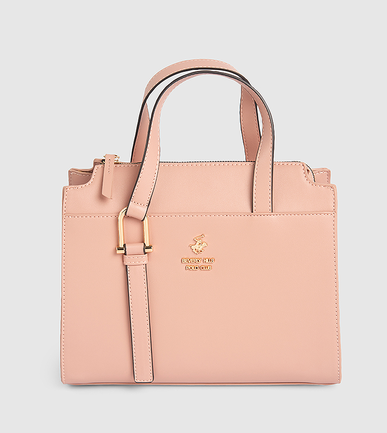Solid Zip Satchel Bag