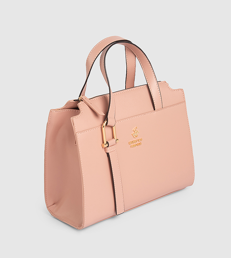 Solid Zip Satchel Bag