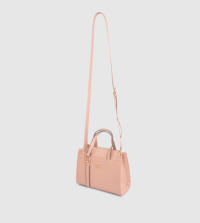 Solid Zip Satchel Bag