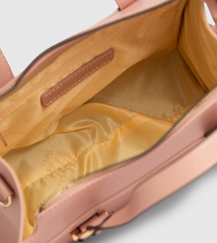 Solid Zip Satchel Bag