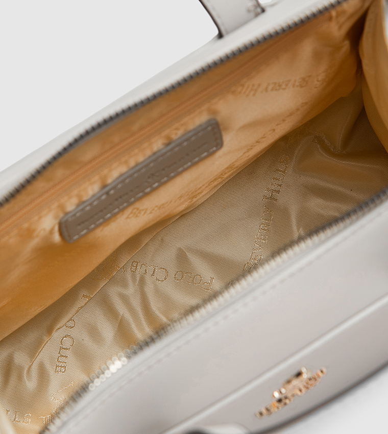 Logo Detail Zippered Satchel Bag