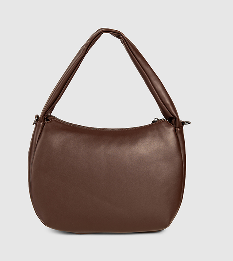 Logo Detail Zippered Shoulder Bag