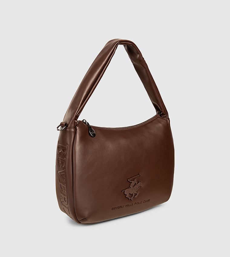 Logo Detail Zippered Shoulder Bag