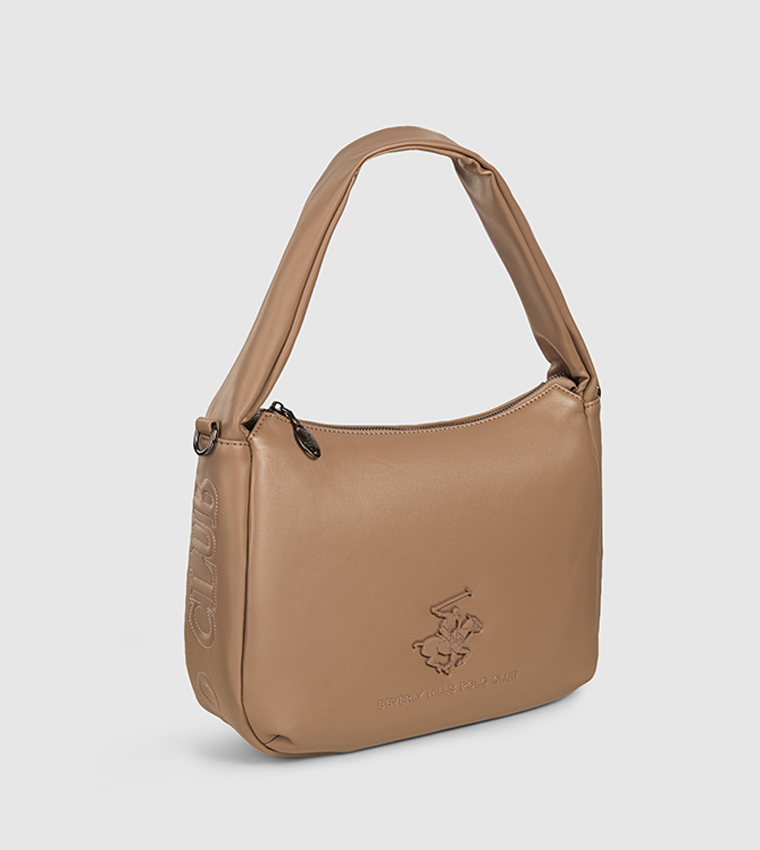 Logo Detail Zippered Shoulder Bag