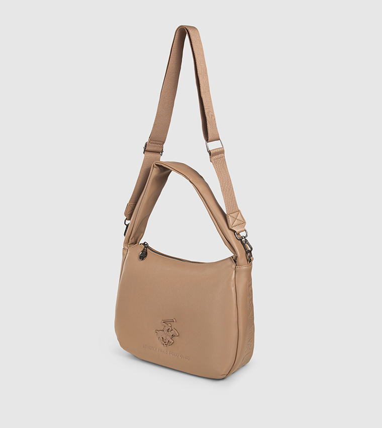 Logo Detail Zippered Shoulder Bag