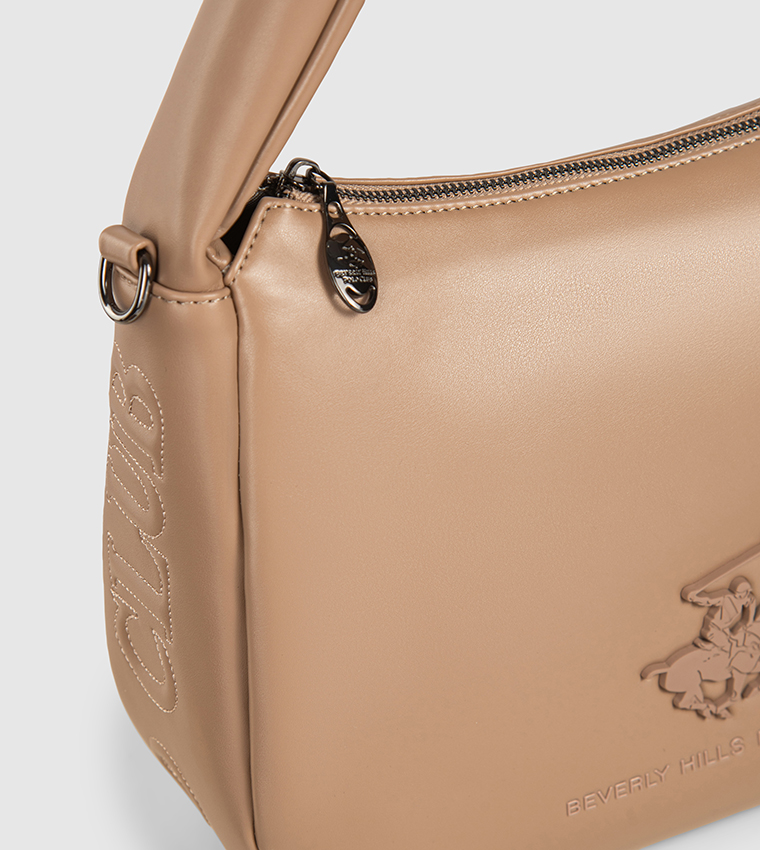 Logo Detail Zippered Shoulder Bag