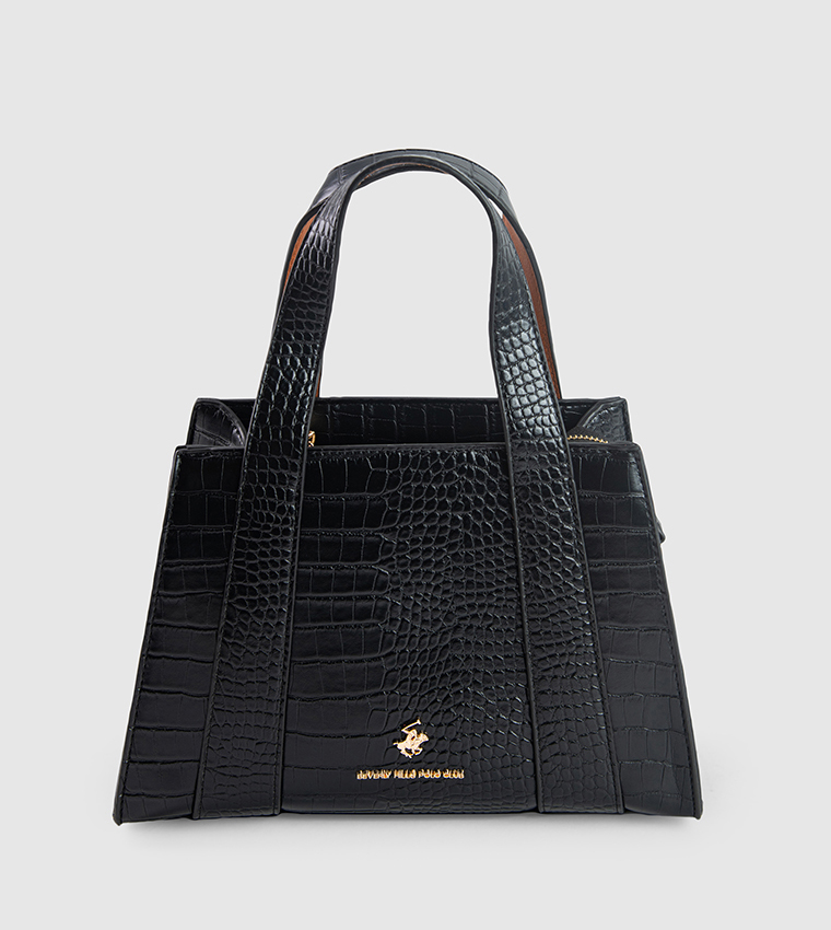 Croc Textured Zippered Mini Tote Bag