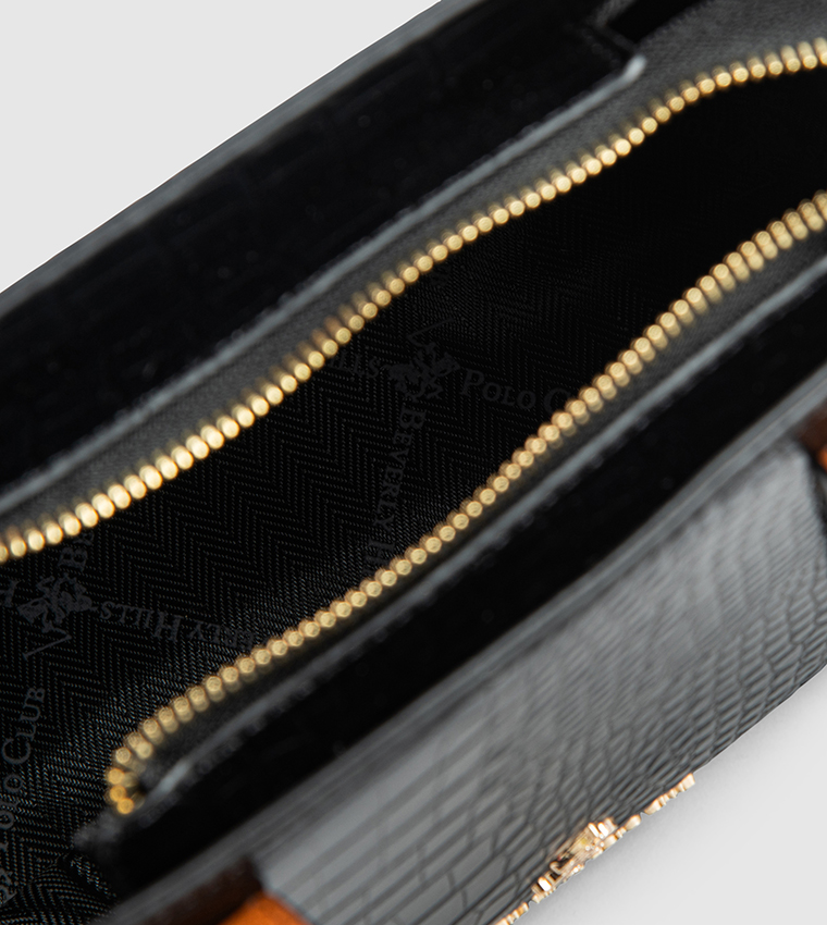 Croc Textured Zippered Mini Tote Bag