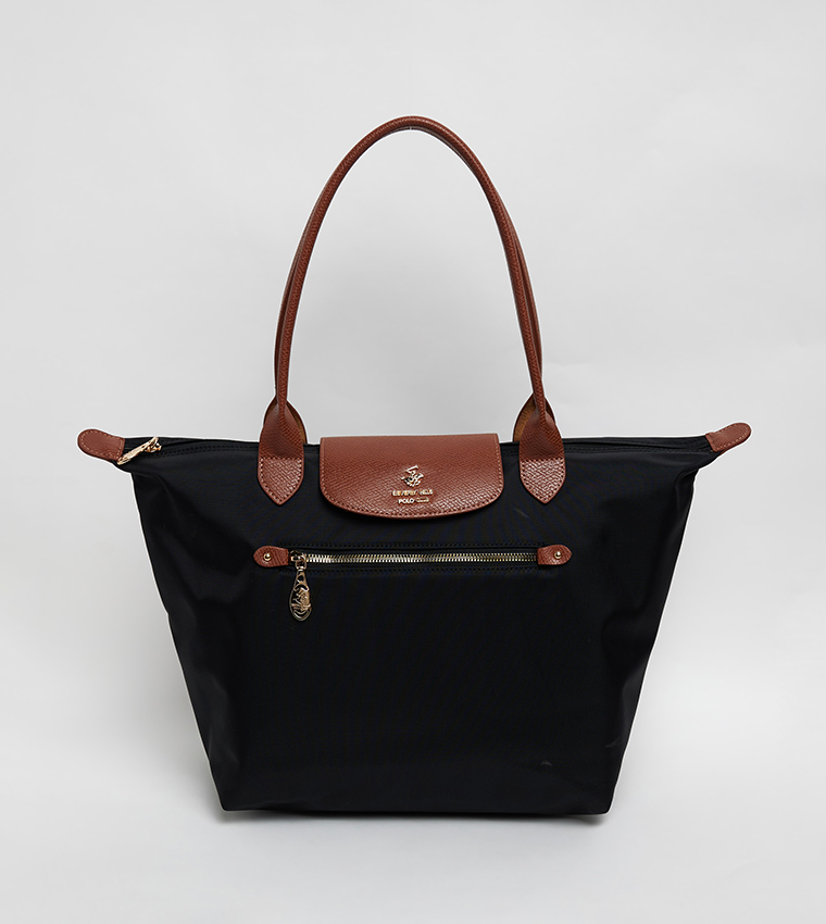 Logo Detail Contrast Detail Tote Bag