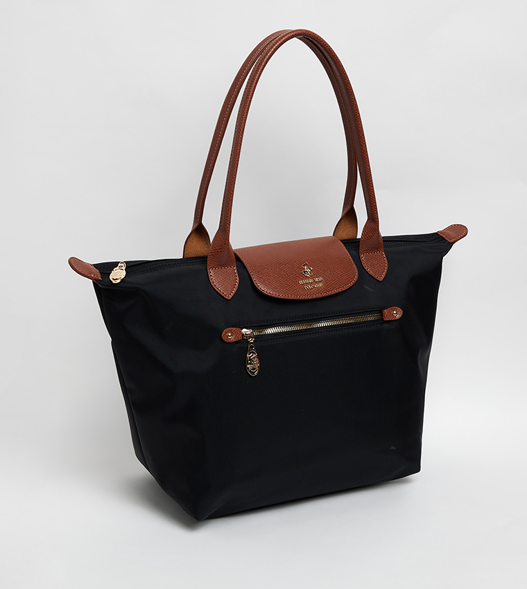 Logo Detail Contrast Detail Tote Bag