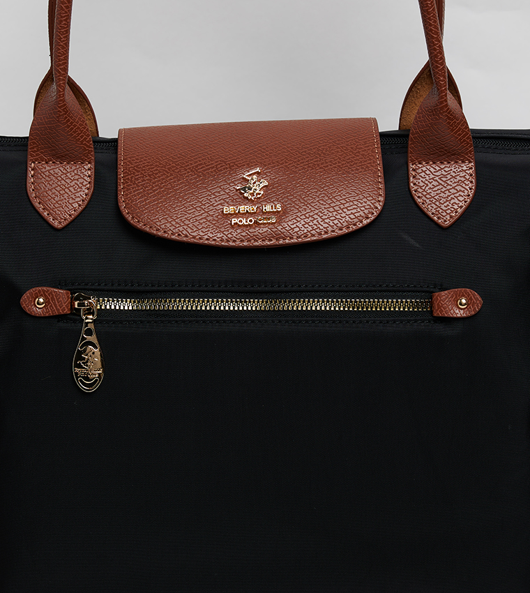 Logo Detail Contrast Detail Tote Bag