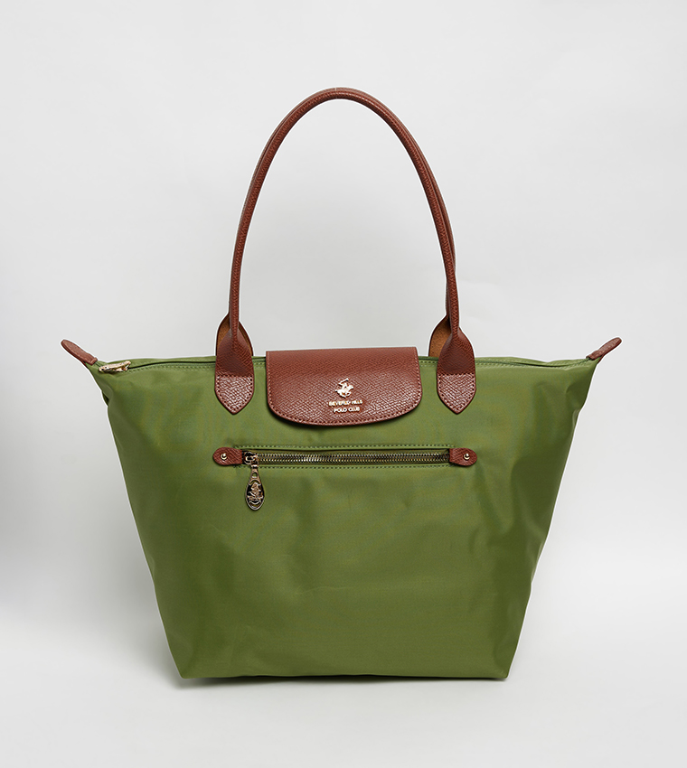 Logo Detail Contrast Detail Tote Bag