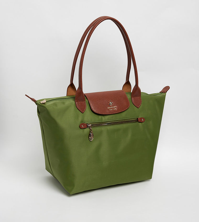 Logo Detail Contrast Detail Tote Bag