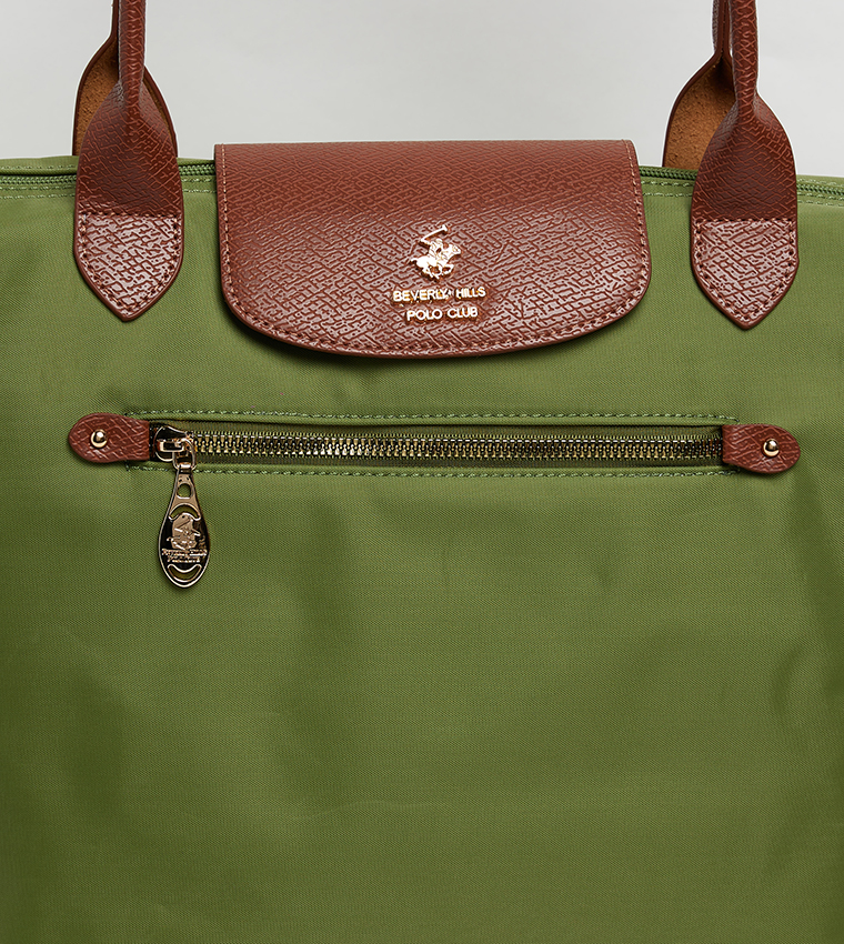 Logo Detail Contrast Detail Tote Bag