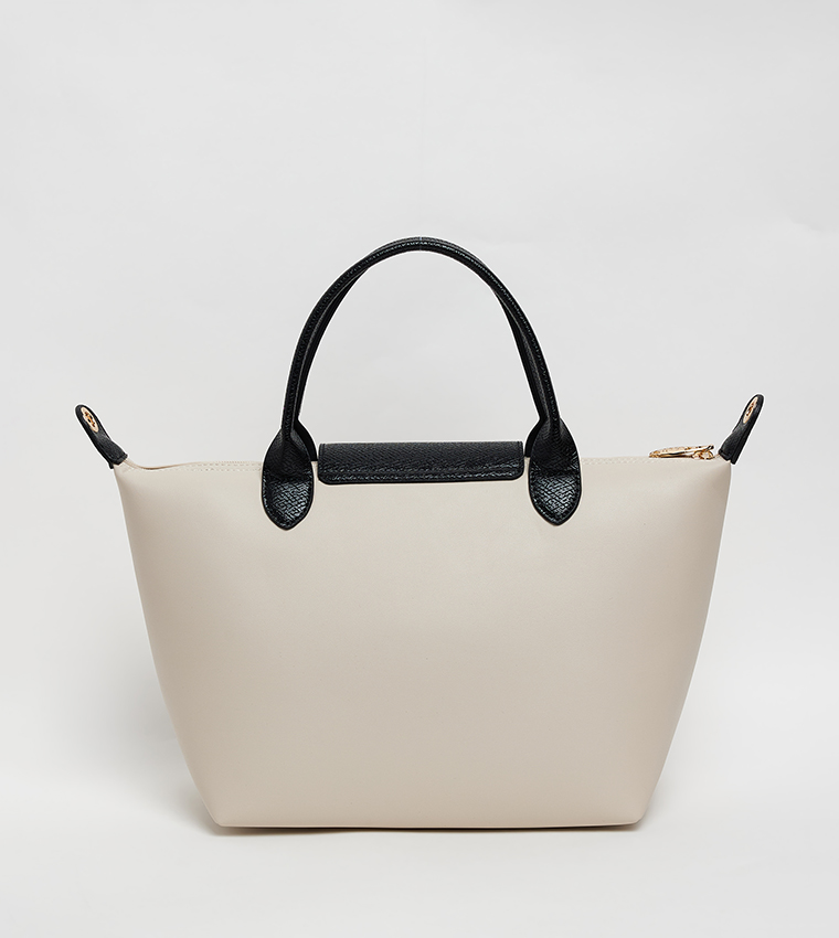 Logo Detail Contrast Detail Tote Bag