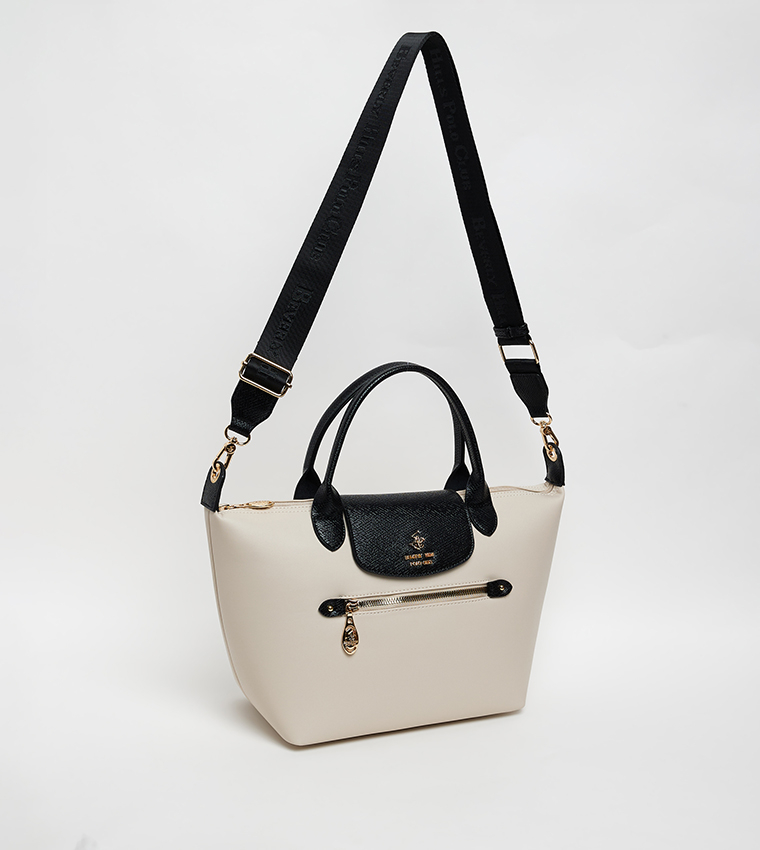 Logo Detail Contrast Detail Tote Bag