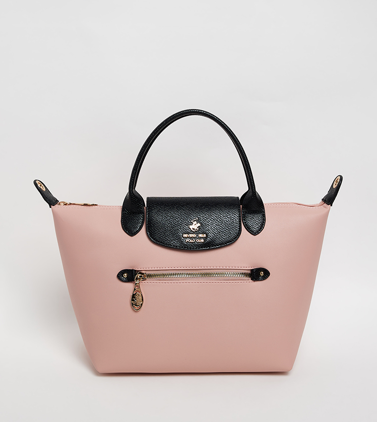 Logo Detail Contrast Detail Tote Bag