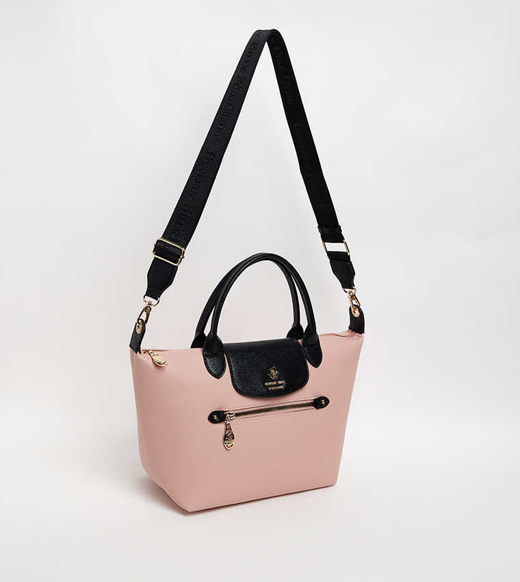 Logo Detail Contrast Detail Tote Bag