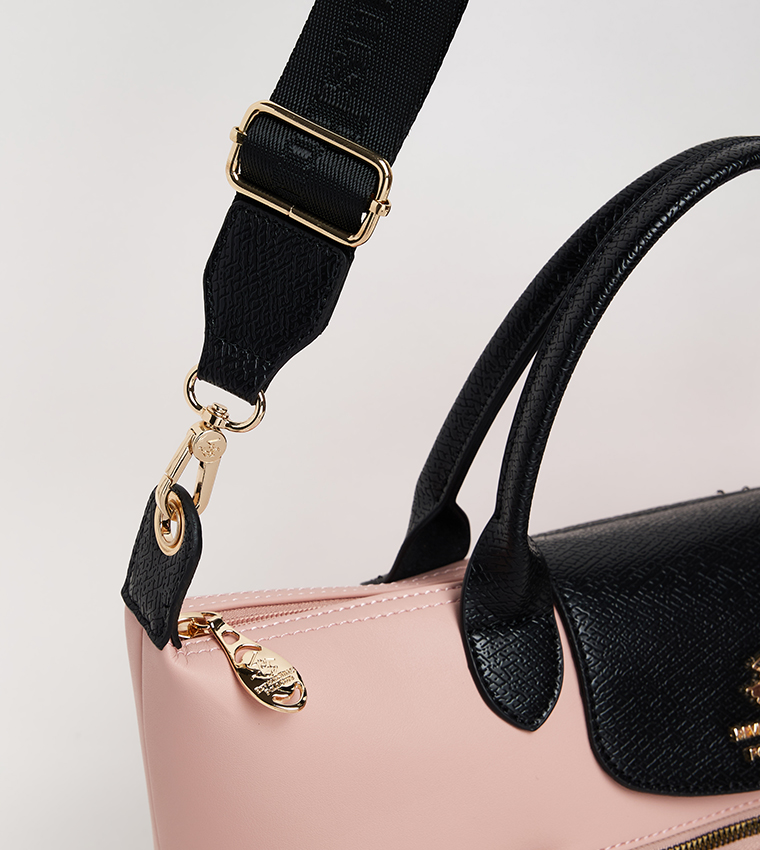 Logo Detail Contrast Detail Tote Bag