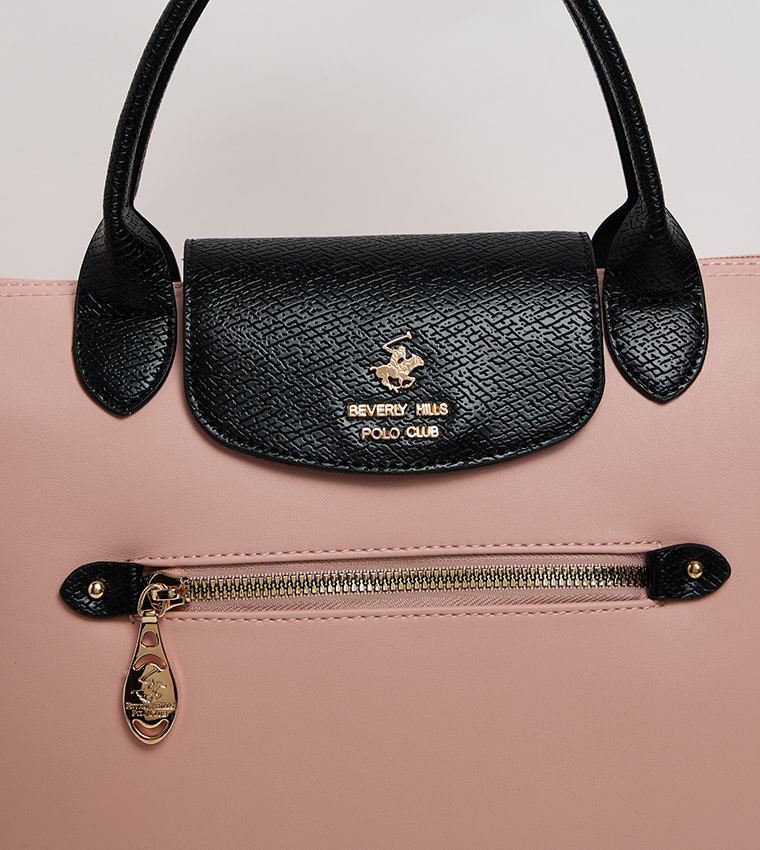 Logo Detail Contrast Detail Tote Bag