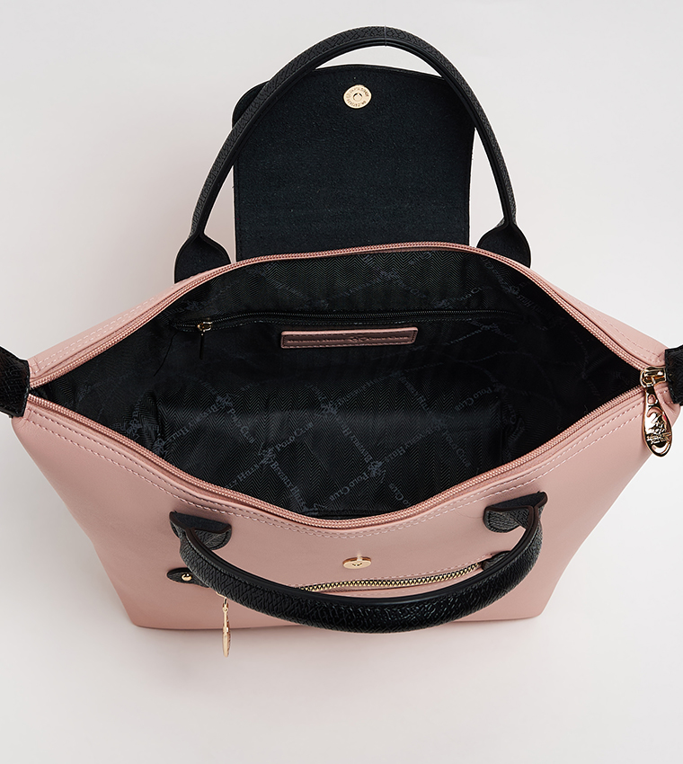 Logo Detail Contrast Detail Tote Bag