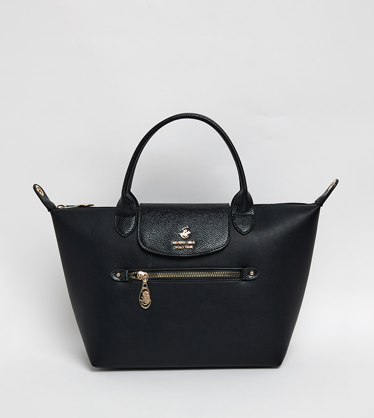 Logo Detail Contrast Detail Tote Bag