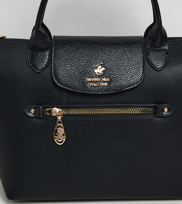 Logo Detail Contrast Detail Tote Bag