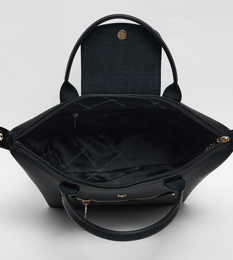 Logo Detail Contrast Detail Tote Bag