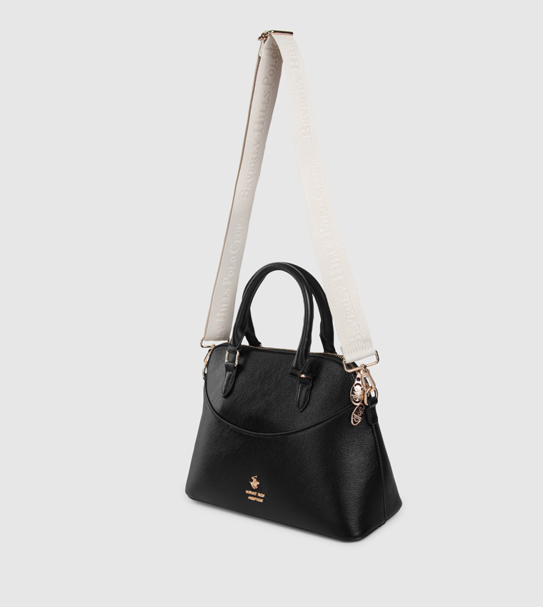 Textured Zippered Satchel Bag