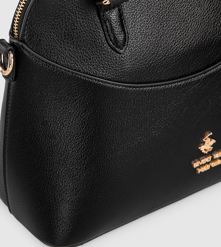 Textured Zippered Satchel Bag