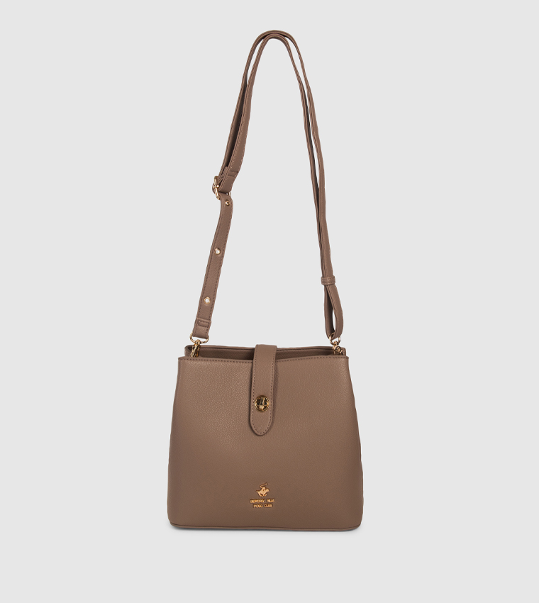 Logo Detail Twist Lock Crossbody Bag