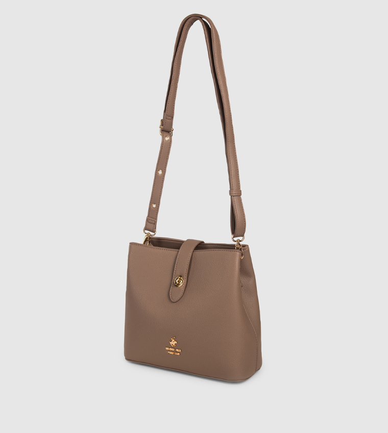 Logo Detail Twist Lock Crossbody Bag