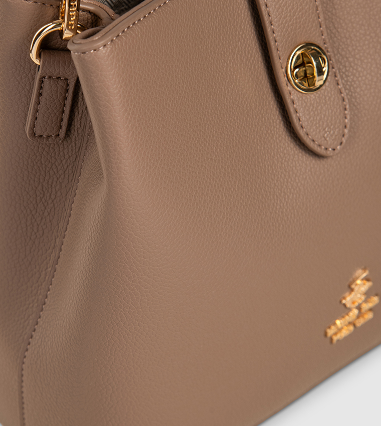 Logo Detail Twist Lock Crossbody Bag
